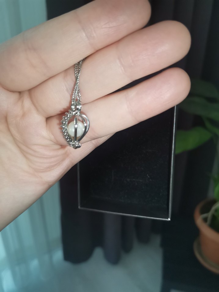 Gümüş incili istiridye kolye - Görsel 2