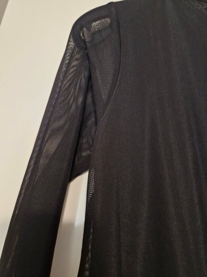 Siyah Uzun Kollu Gotik Elbise - Görsel 3