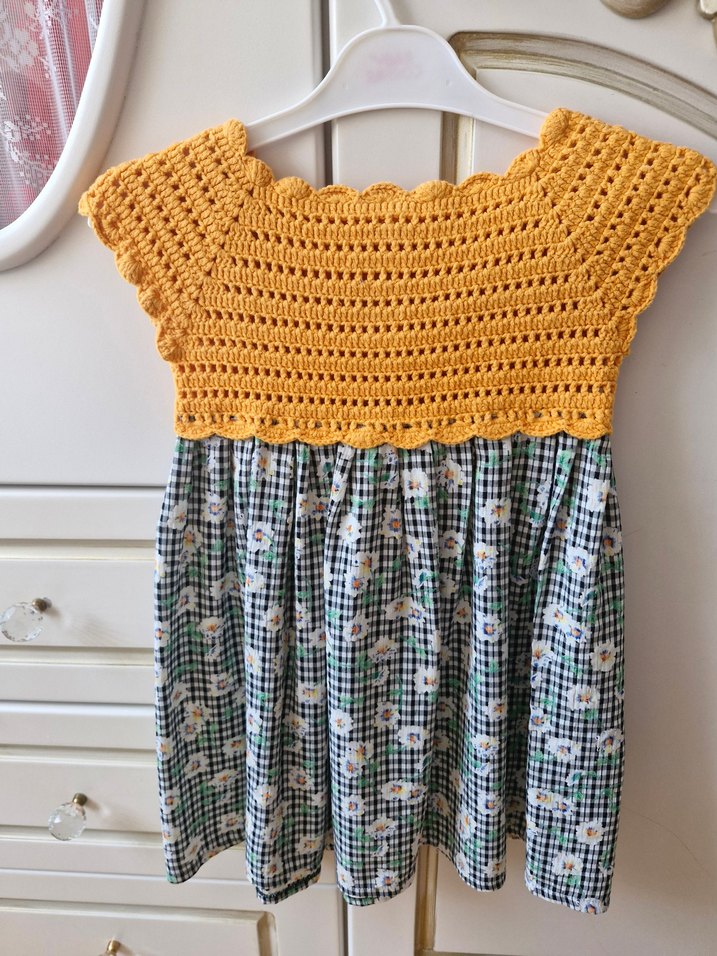 Diger Sarı Örgü Kız Çocuk Elbise - Görsel 4