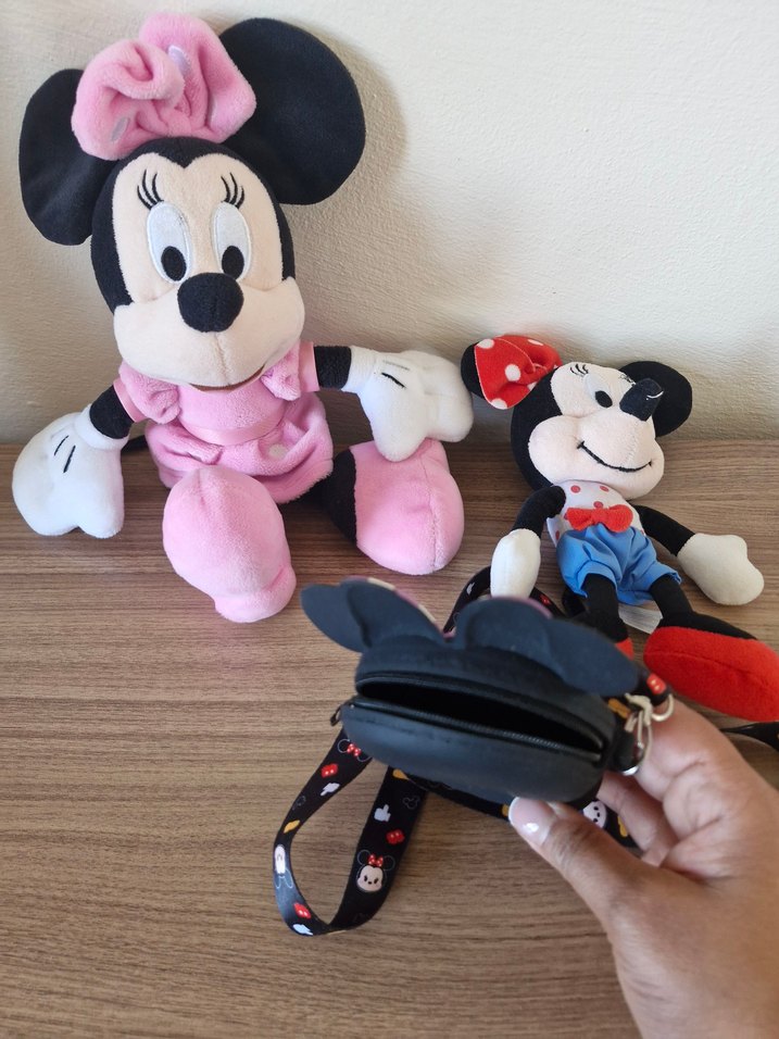 Renkli Minnie ve Mickey  Mouse Peluş  ve Aksesuar çanta seti - Görsel 3