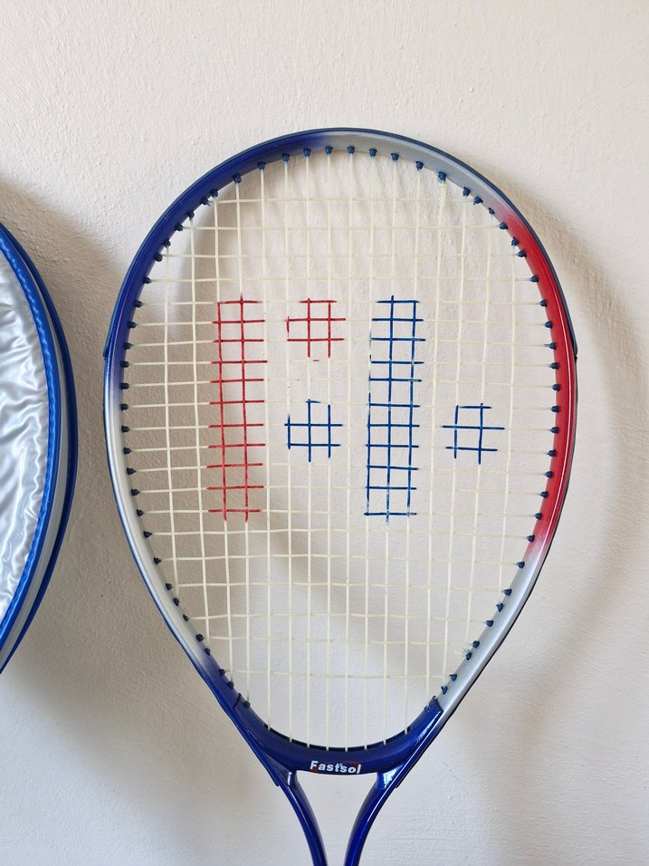 Renkli Elastik Saplı Tenis Raketi - Görsel 5