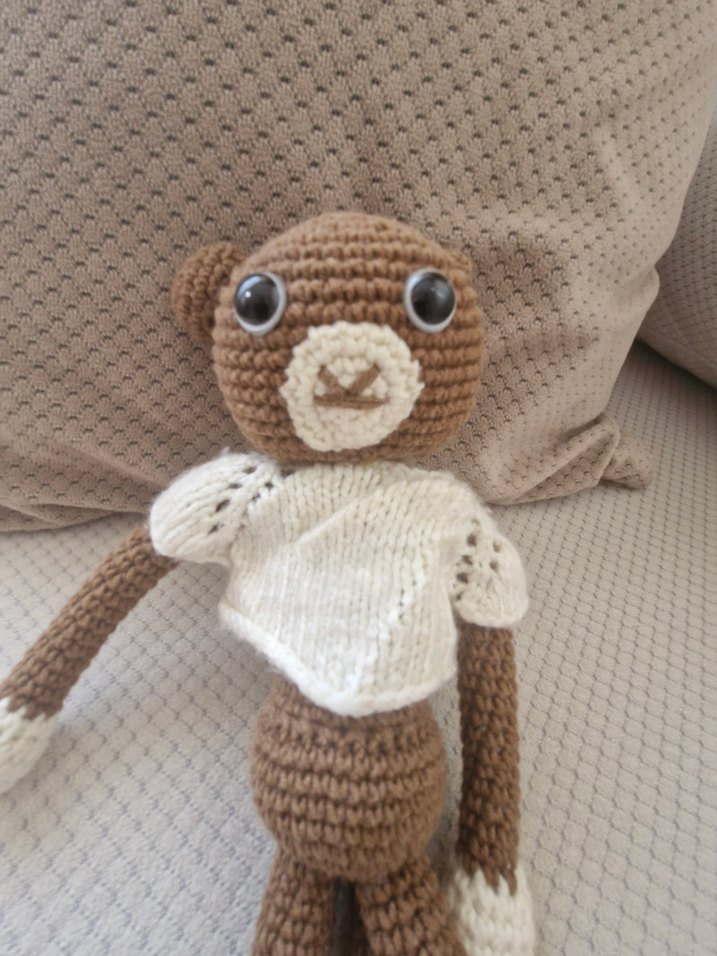 Kahverengi El Örgüsü Peluş Ayıcık - Görsel 3