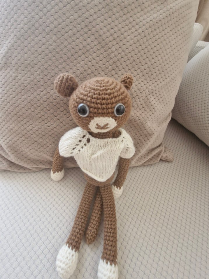 Kahverengi El Örgüsü Peluş Ayıcık - Görsel 4