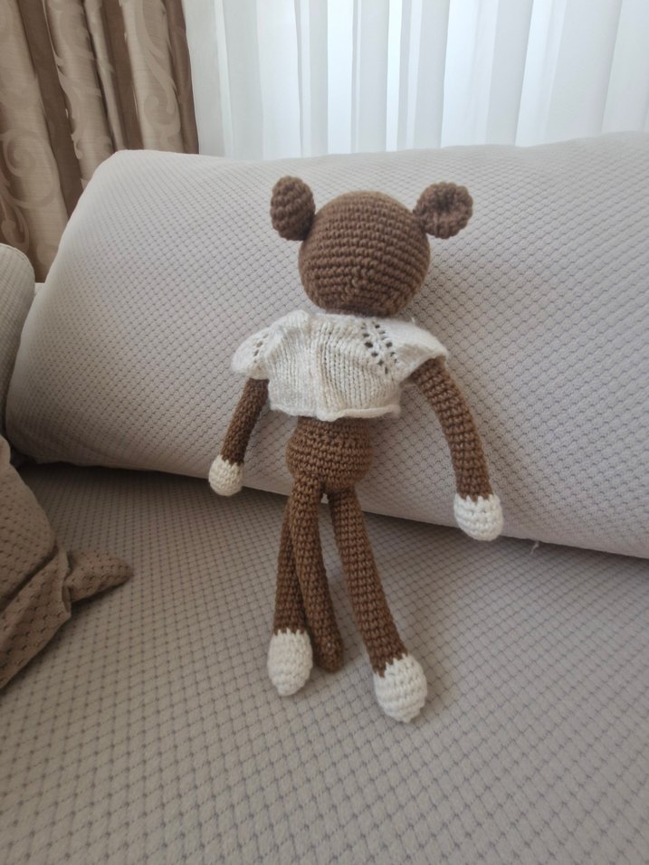 Kahverengi El Örgüsü Peluş Ayıcık - Görsel 2