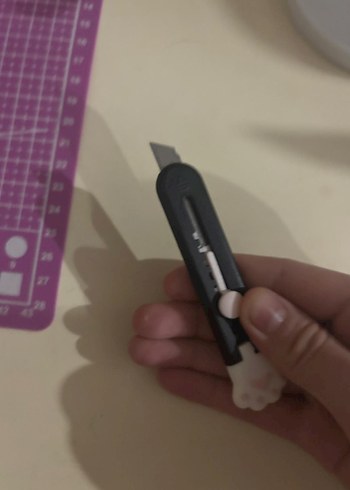 Beyaz Kedi Pençesi Tasarımlı maket bıçağı - Görsel 3