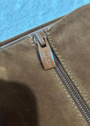 Kahverengi Süet Dolgu Topuklu Kadın Çizme - Görsel 11