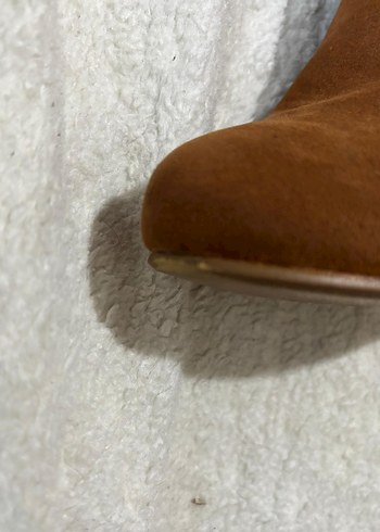 Kahverengi Süet Dolgu Topuklu Kadın Çizme - Görsel 10