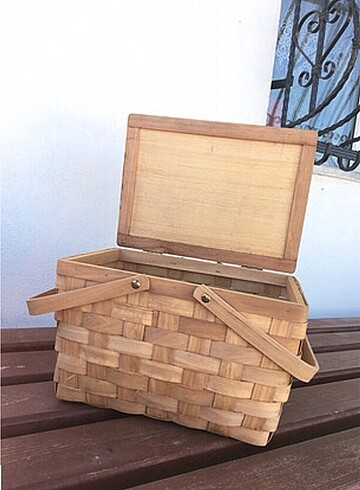 Hasır bambu piknik sepeti