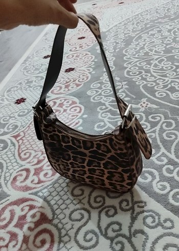 Beden Leopar Desenli Kemerli Kadın Omuz Çantası