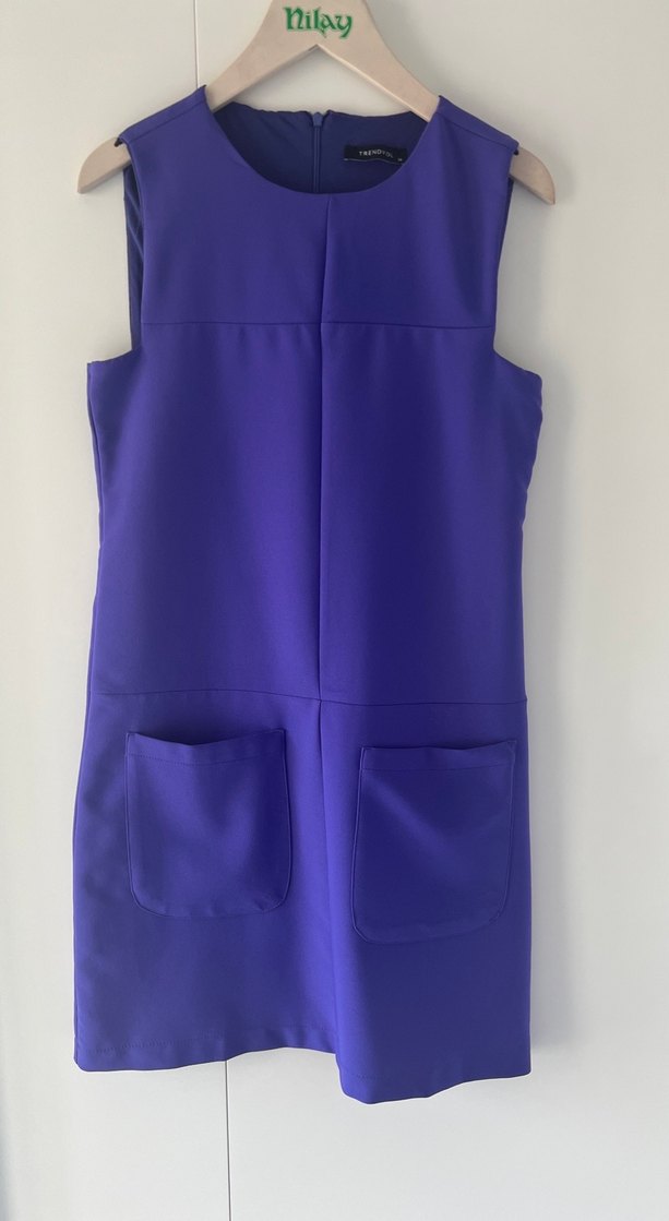 34 beden milla Mor Kolsuz dizüstü elbise - Görsel 4