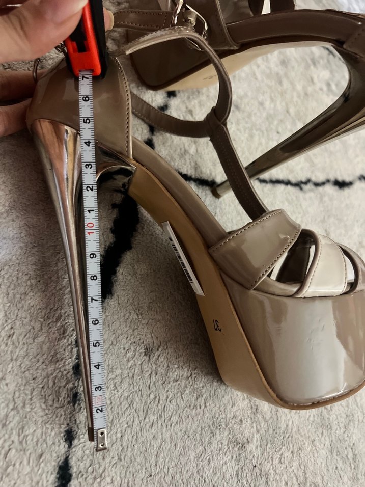 Bej Rugan Platformlu Stiletto - Görsel 3