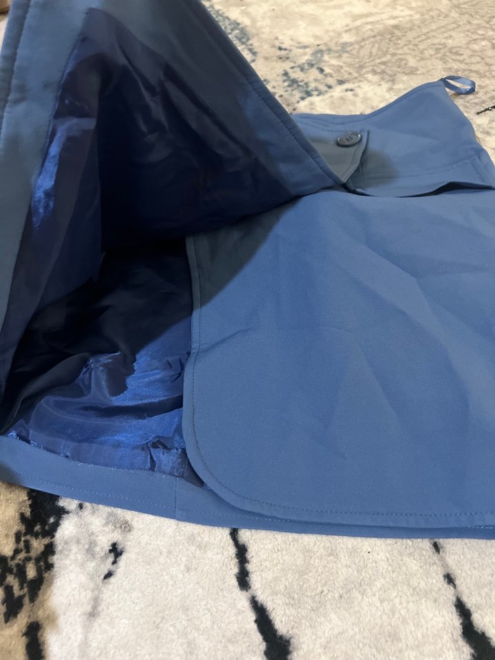 Düğmeli Mavi Mini Etek - Görsel 2