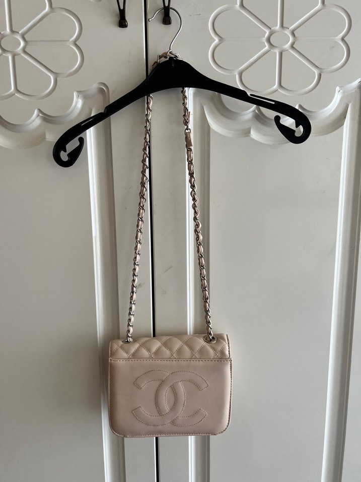 Zincir Detaylı krem Suni Deri Kadın Çanta - Görsel 2