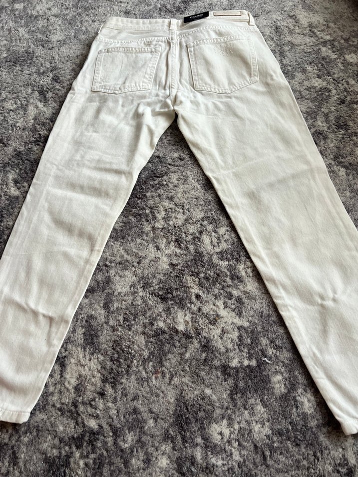 Beyaz Slim Fit Denim Kot Pantolon - Görsel 2