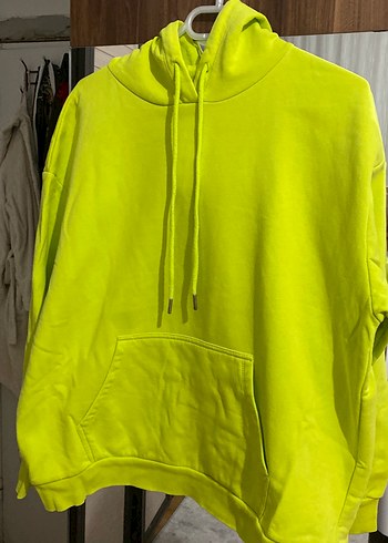 Sarı Kapüşonlu Salaş Sweatshirt