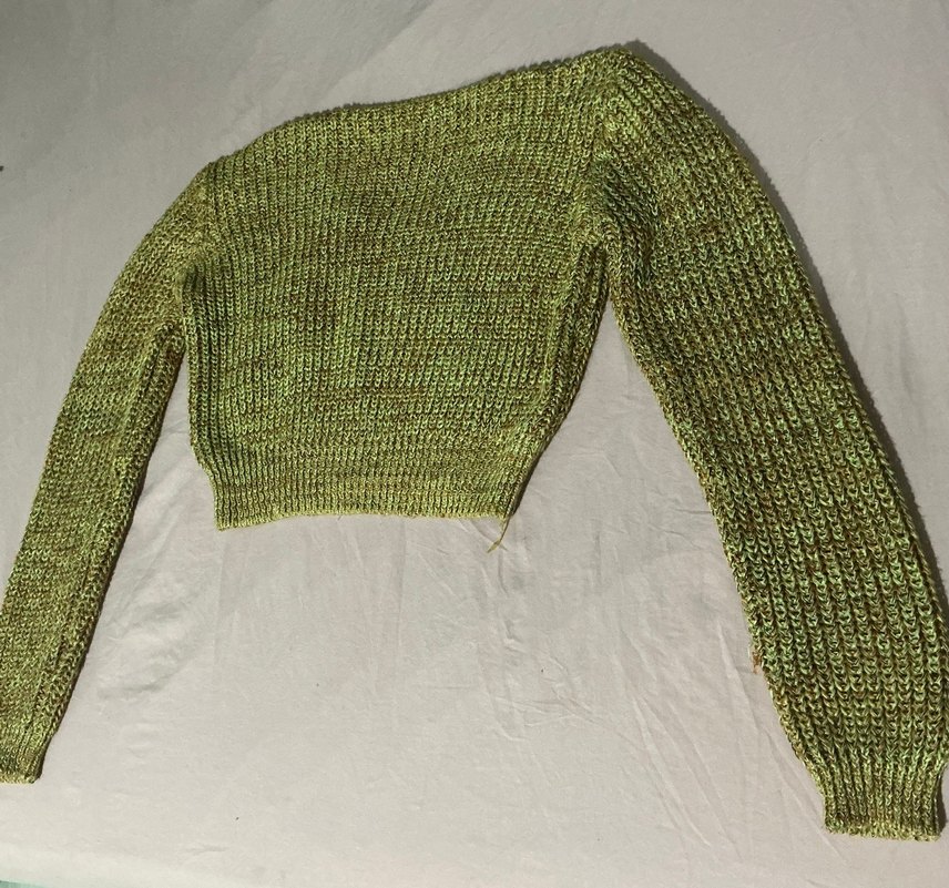 Yeşil-Sarı Örgü Kadın Kazak s beden - Görsel 3