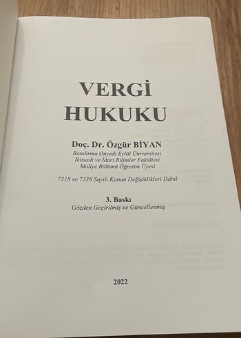 Vergi Hukuku - Doç. Dr. Özgür Biyan