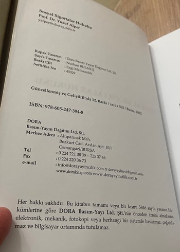 Beden Sosyal Sigortalar Hukuku - Prof. Dr. Yusuf Alper