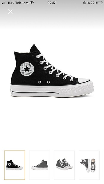 platform siyah converse