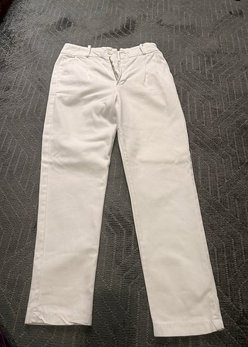 Kadın Beyaz Regular Fit Midi Kumaş Pantolon