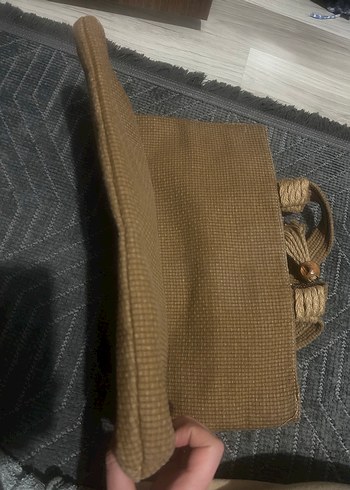 Püsküllü Bohem Bej Kadın Çanta - Görsel 5