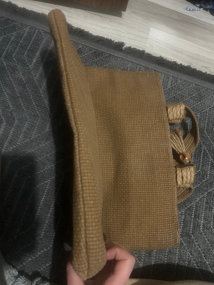 Püsküllü Bohem Bej Kadın Çanta - Görsel 5