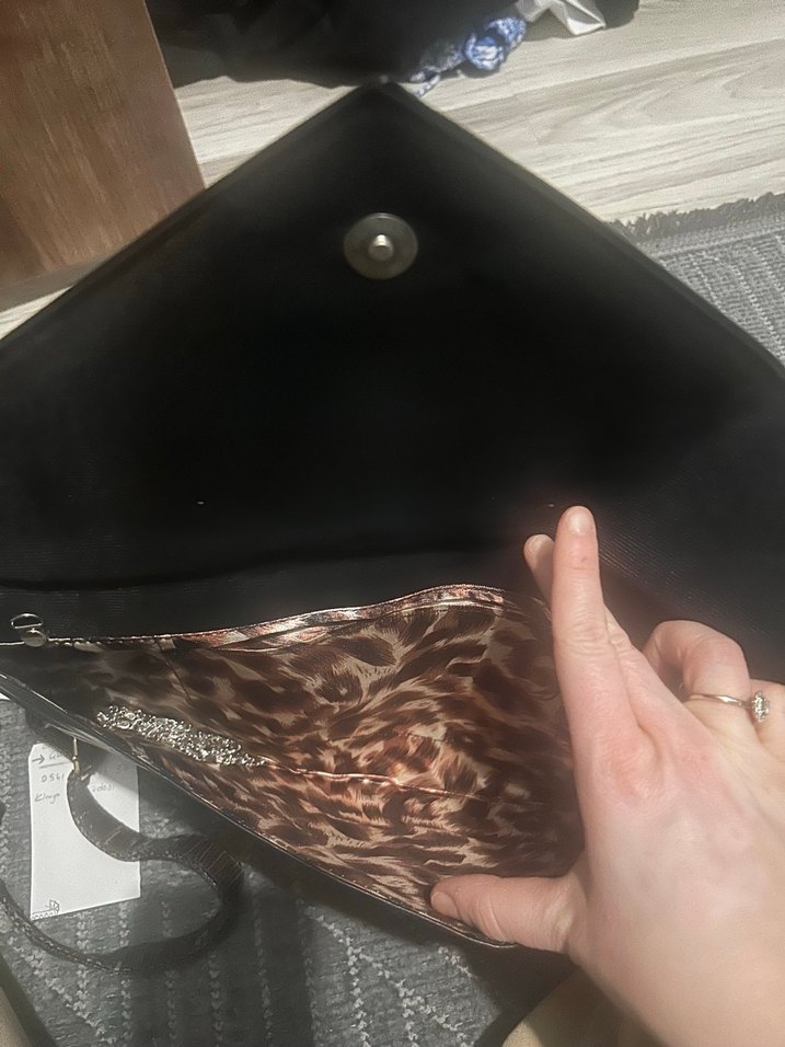 Siyah Deri Kadın Zarf Çanta - Görsel 3