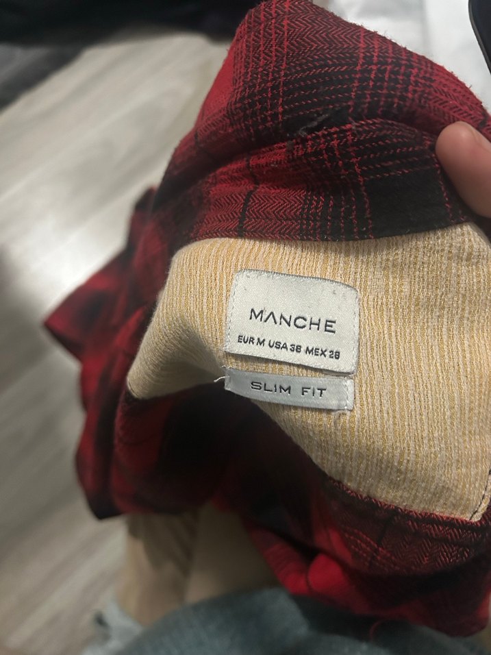 Bordo Slim Fit Kareli Erkek Gömlek - Görsel 2