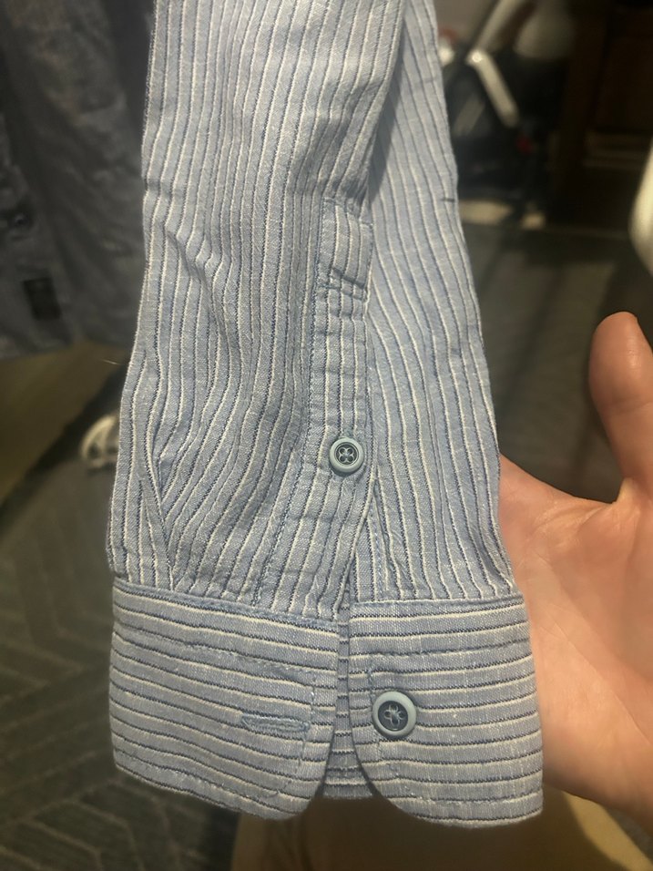 Gri Uzun Kollu Denim Erkek Gömlek - Görsel 5