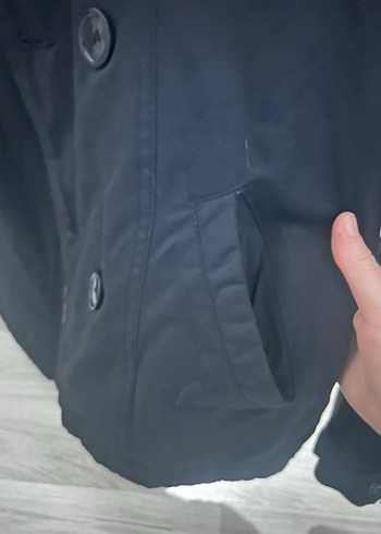 Erkek Siyah Düğmeli Midi Ceket - Görsel 4