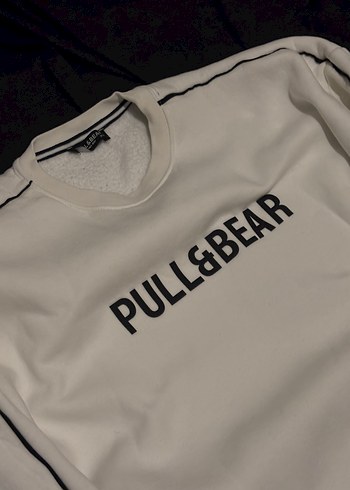Beyaz PULL&BEAR Baskılı Erkek Sweatshirt - Görsel 2