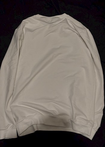 Erkek Beyaz Pamuklu Uzun Kollu Sweatshirt - Görsel 3
