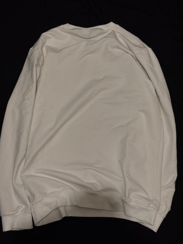 Erkek Beyaz Pamuklu Uzun Kollu Sweatshirt - Görsel 3