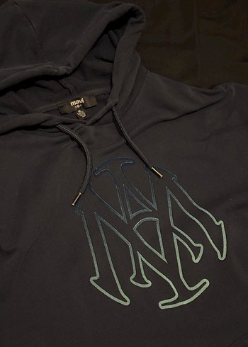 Lacivert Kapüşonlu Mavi Sweatshirt - Görsel 2