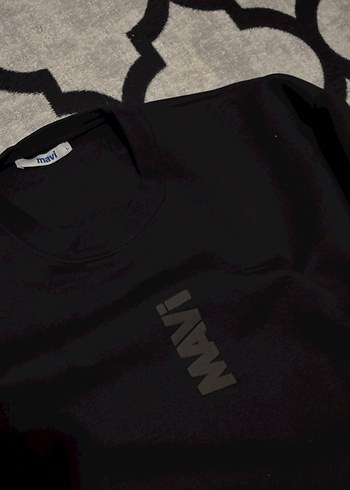 Siyah erkek Sweatshirt Uzun Kollu Basic - Görsel 2