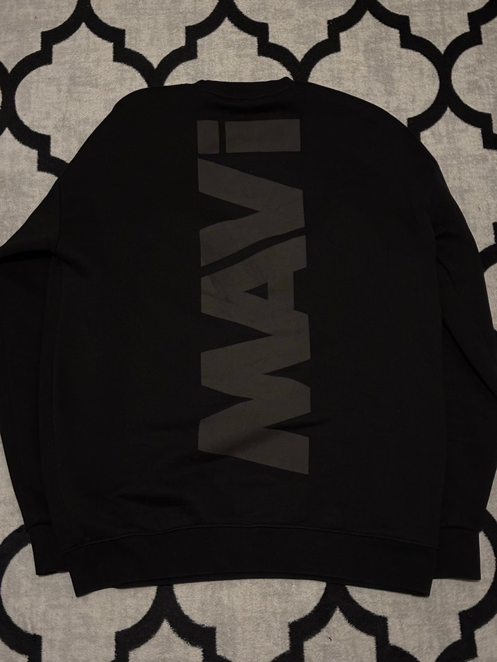 Siyah erkek Sweatshirt Uzun Kollu Basic - Görsel 3