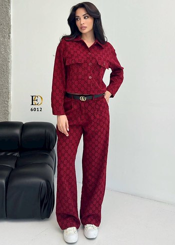 Gucci Bordo Düğmeli Kadın Takım Elbise GUCCİ