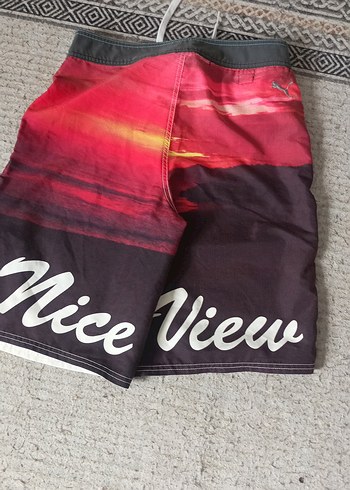 Gri Baskılı Erkek Midi Deniz Şortu - Görsel 2