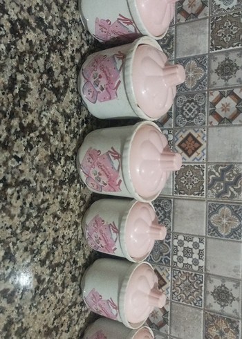 Diğer Pembe Pastel Kapaklı Mutfak Saklama Kavanozları