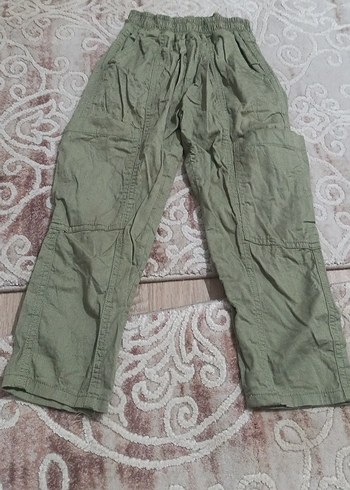 Erkek Çocuk Keten Bol Kesim Kemerli Pantolon