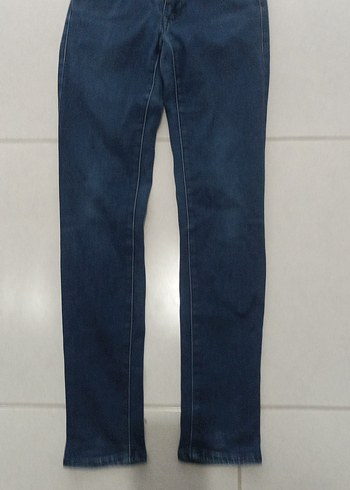 Kadın Mavi Denim Dar Kesim Midi Jean