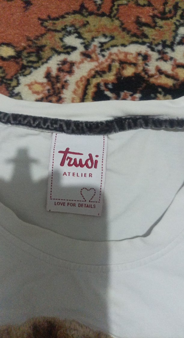 Beyaz Baskılı Pamuklu Kısa Kollu Hamile Tişörtü - Görsel 2