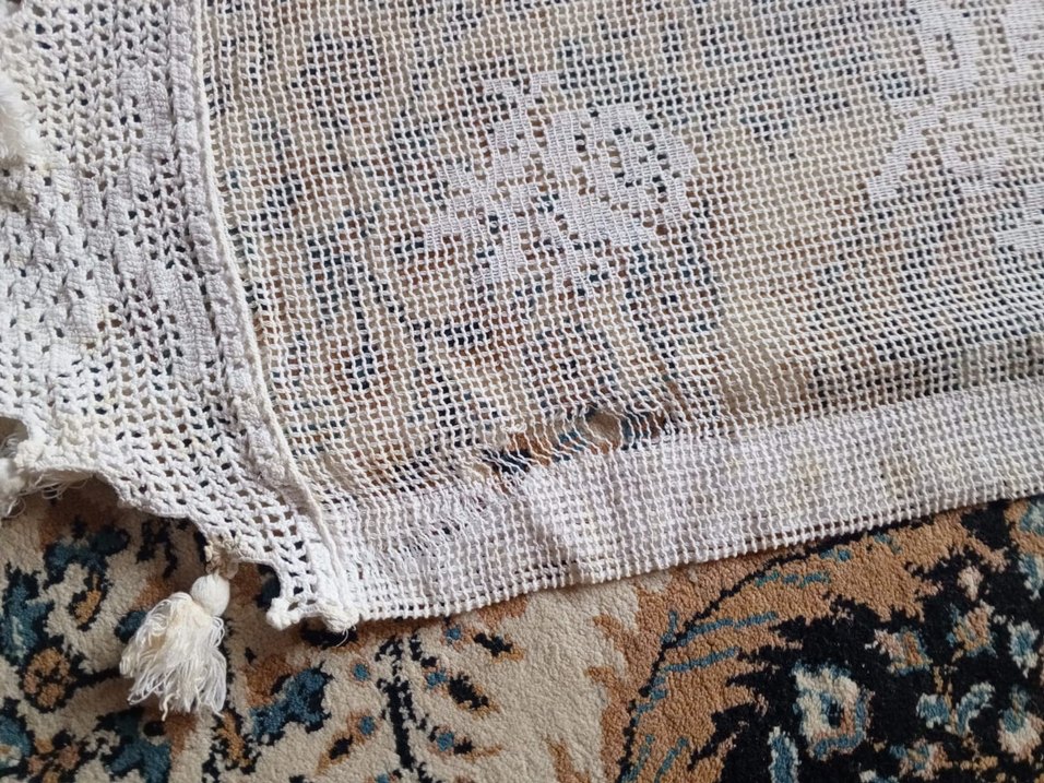 Bohem Beyaz İşlemeli Gri Püsküllü Tül Perde - Görsel 2