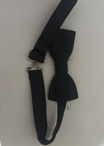 Düz Siyah Erkek Papyon - Görsel 2