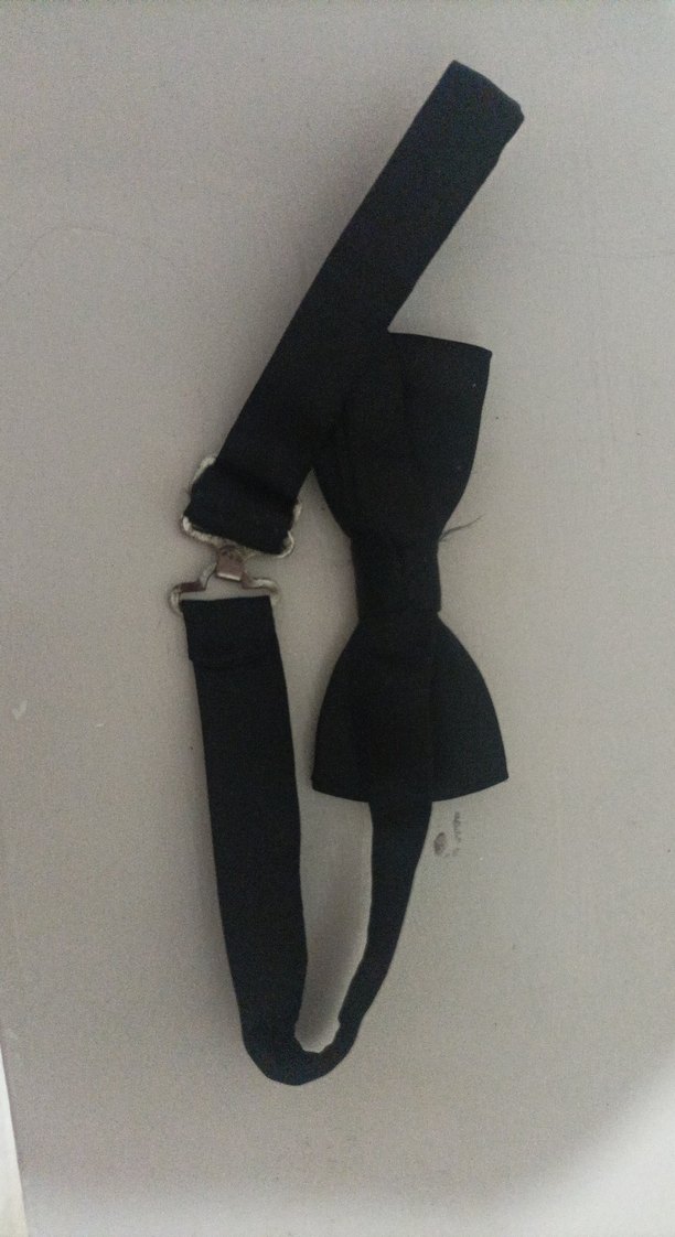 Düz Siyah Erkek Papyon - Görsel 2