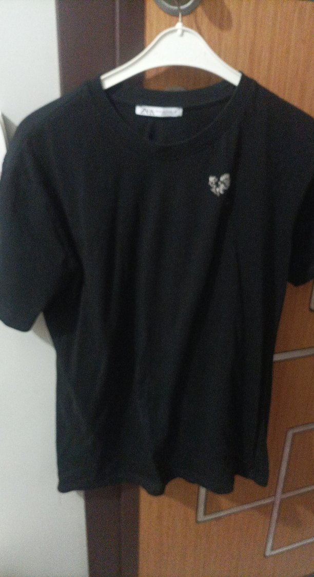 Siyah Pamuklu Baskılı Hamile Tişörtü - Görsel 2