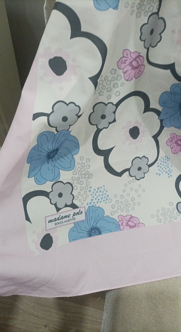 Pastel Pembe Çiçek Desenli  sal bayan - Görsel 2