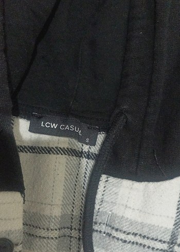 Gri Kareli Kapüşonlu Uzun Kollu Gömlek - Görsel 3