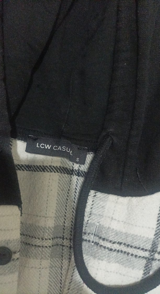 Gri Kareli Kapüşonlu Uzun Kollu Gömlek - Görsel 3