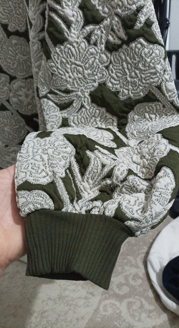 Nakışlı ve Dantelli Bohem Gri Kadın Kazak - Görsel 2